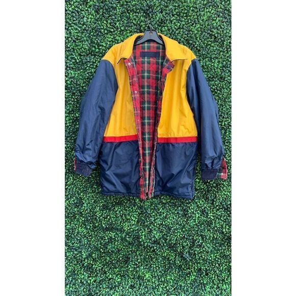 Tommy Hilfiger 1990’s Quilted Heritage Plaid Snap Button Down Corduroy Collar Ny - Picture 15 of 15